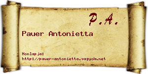 Pauer Antonietta névjegykártya